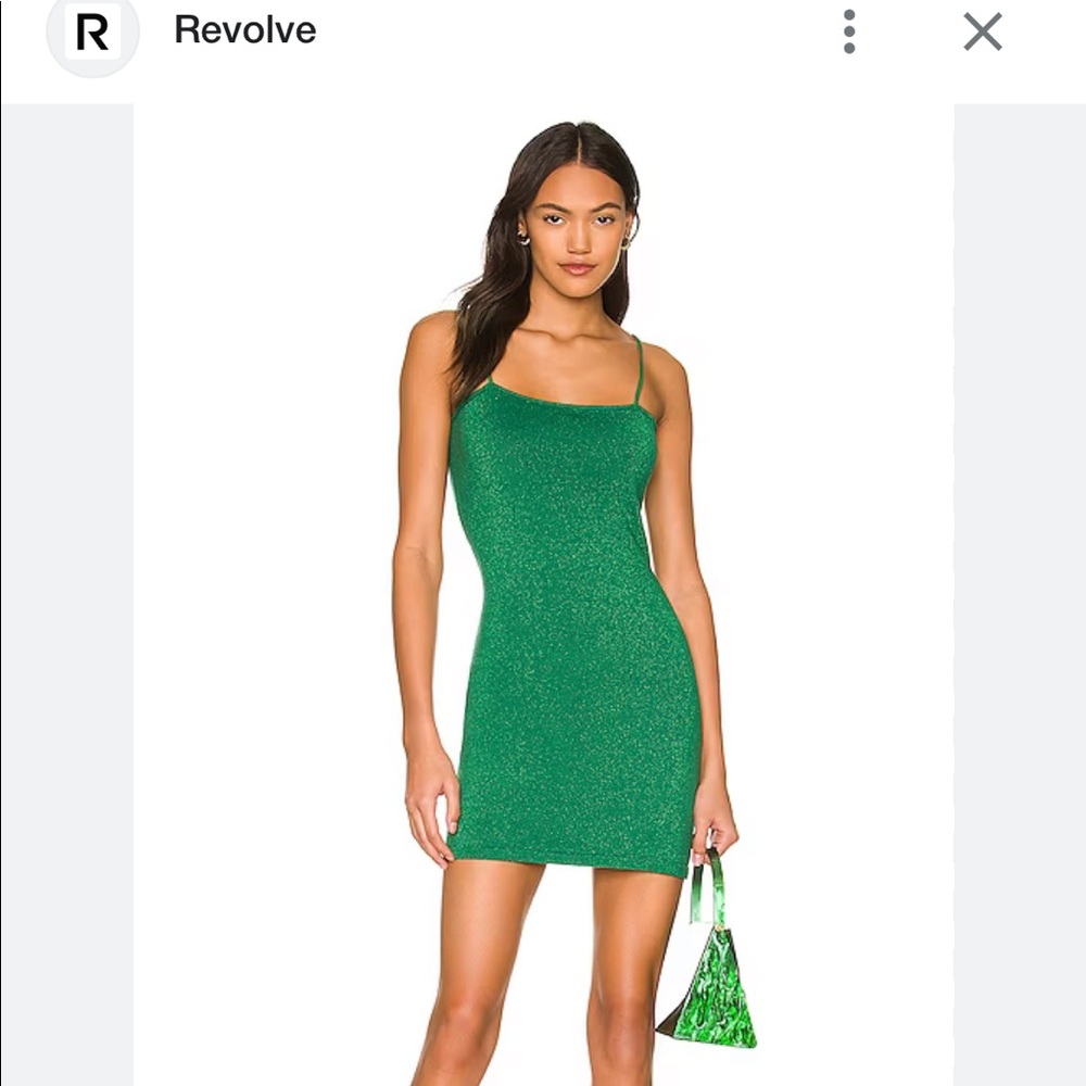 Revolve RESA sparkly emerald mini dress